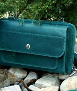 RFID Blocking Leather Crossbody Wallet Bag: Handmade Shoulder Phone Purse, Personalized Travel Clutch