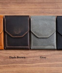 Personalized Leather Cash Wallet for Men, Slim Front Pocket Wallet, Minimalist Vertical Wallet, Magnetic Closure, Handmade Gift