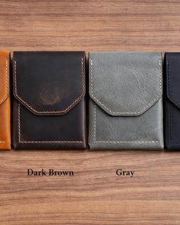 Personalized Leather Cash Wallet for Men, Slim Front Pocket Wallet, Minimalist Vertical Wallet, Magnetic Closure, Handmade Gift