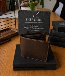 Personalised Full Grain Leather RFID Wallet, Engraved Mens Bifold Wallet