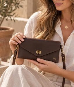 Genuine Leather Crossbody Wallet for Women, Personalized Phone Wallet Purse, Leather Clutch Wallet, Small Shoulder Bag, Shoulder Clutch