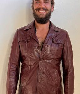 Vintage MENS 70s Burgundy Leather Jacket